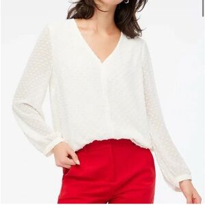 NWT JCrew Ivory Swiss Dot Blouse
